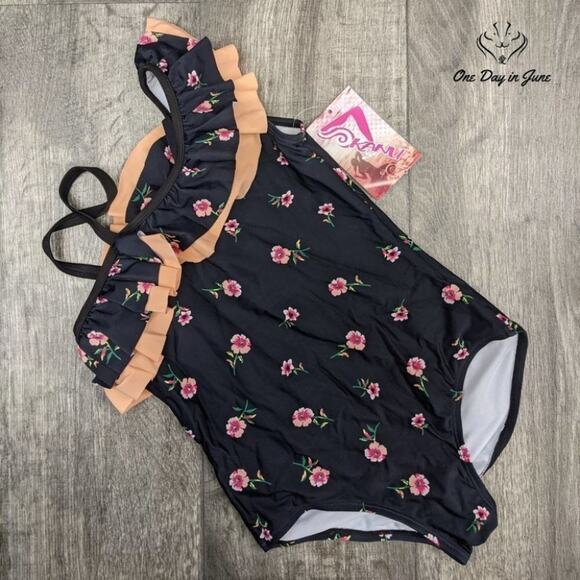 Kanu Surf Morgan Floral One Shoulder One Piece Swimsuit Size 14 - Picture 3 of 4